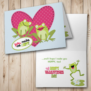 Hoppy Frog Valentine Day Feestdagen Kaart