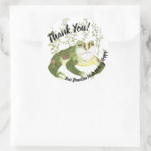 Hoppy Frog Waterverf Dank je Ronde Sticker (Tas)