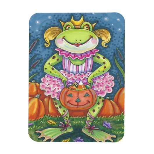 HOPPY HALLOWEEN BALLERINA, PRINCESS FROG MAGNET (Vertical)