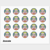 HOPPY HALLOWEEN FROG STICKERS SHEET Round (Vel)