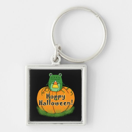 Hoppy Halloween Kikker Sleutelhanger (Voorkant)