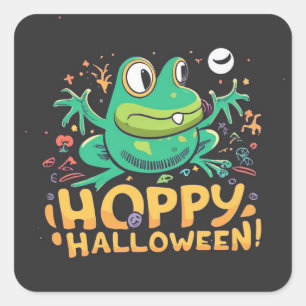 Hoppy Halloween, Schattige Schattigee Cartoon kikk Vierkante Sticker