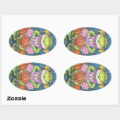 HOPPY HALLOWEWEEN FROG STICKERS SHEET Oval (Feuille)
