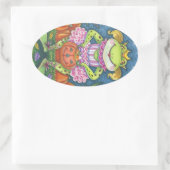 HOPPY HALLOWEWEEN FROG STICKERS SHEET Oval (Sac)