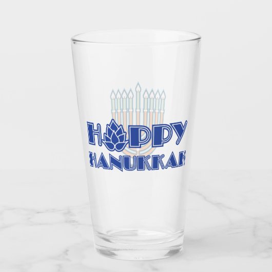 Hoppy Hanukkah Glas (Voorkant)