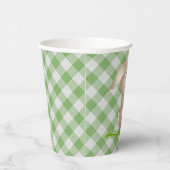 Hoppy Happy paaster Bunny Green Gingham Pattern Pa Papieren Bekers (Rechts)