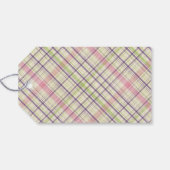 Hoppy Happy Paaster Bunny Stripes en Pset Pattern Cadeaulabel (Achterkant Horizontaal)