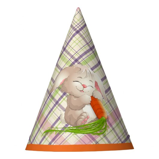 Hoppy Happy Paaster Bunny Stripes en Pset Pattern Feesthoedjes (Voorkant)