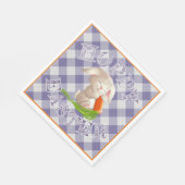 Hoppy Happy paaster Bunny Violet Gingham Pattern Servetten (Hoek)