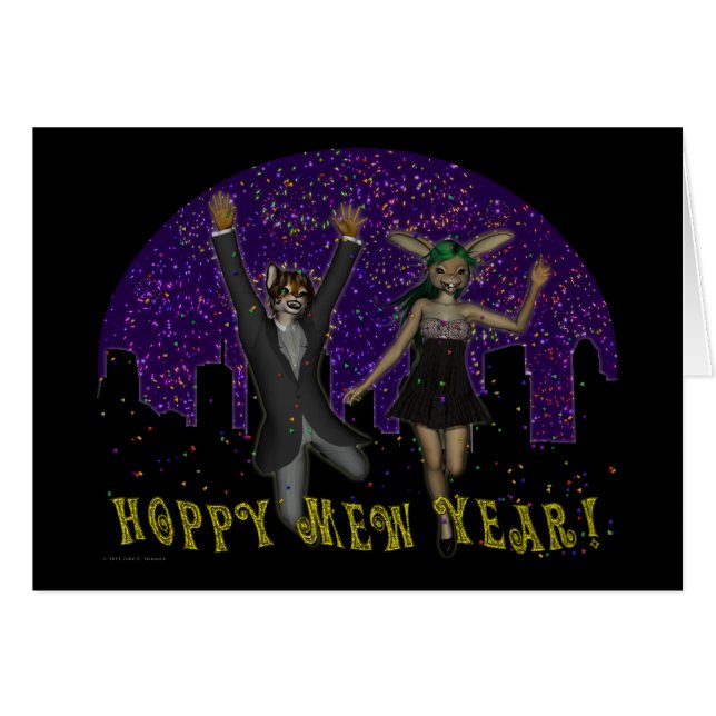 Hoppy Mew Year Card (Devant horizontal)