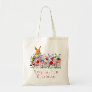Hoppy paaseierjacht konijntje wilde bloemen Kinder Tote Bag