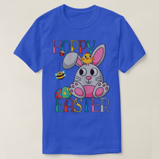 Hoppy paashaas, dames meisjes, konijn t-shirt (Design voorkant)