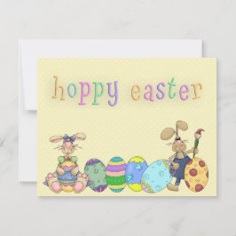 Hoppy Paasjongen en meidenBunnies Feestdagenkaart