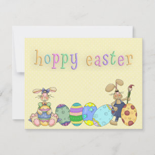 Hoppy Paasjongen en meidenBunnies Feestdagenkaart