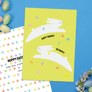 Hoppy Pasen Konijn Modern Minimaal Pasen Feestdagenkaart