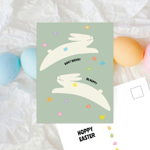 Hoppy Pasen Konijn Moderne Minimale Pasen Feestdagenkaart
