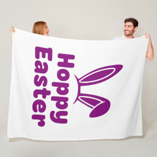 Hoppy Pasen Konijnenoren | Minimalistisch Paars Va Fleece Deken