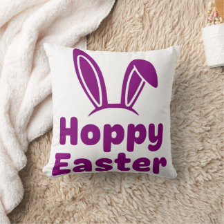 Hoppy Pasen Konijnenoren | Minimalistische Paarse Kussen