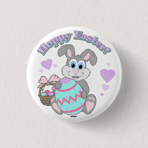 Hoppy Pasen! Paasbunny Ronde Button 3,2 Cm