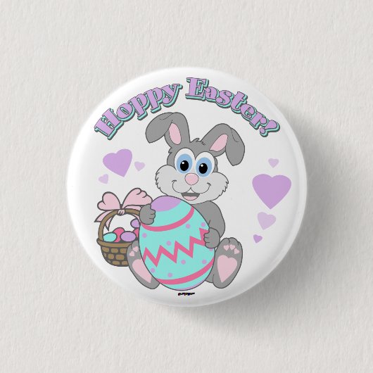Hoppy Pasen! Paasbunny Ronde Button 3,2 Cm (Voorkant)