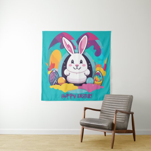 Hoppy Pasen! Wandkleed (In situ)