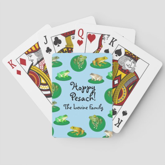 Hoppy Pesach. Aangepaste afspeelkaarten Pokerkaarten (Achterkant)