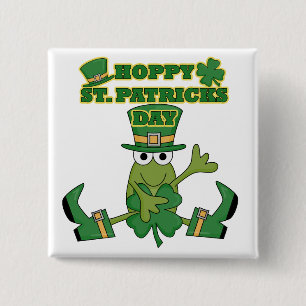 Hoppy St. Patricks Day Tshirts and Gifts Vierkante Button 5,1 Cm
