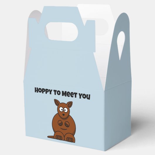 Hoppy to Meet You Kangaroo Funny Cartoon Bedankdoosjes (Geopend)
