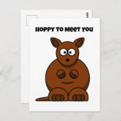 Hoppy to Meet You Kangaroo Funny Cartoon Briefkaart (Voorkant / Achterkant)
