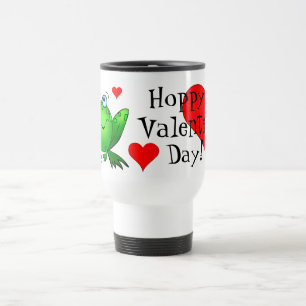 Hoppy Valentijnsdag Cute Cartoon Frog Travel Mug Reisbeker