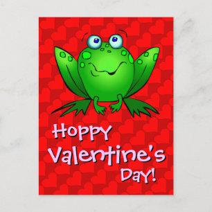 Hoppy Valentijnsdag Red Hearts Frog Briefkaart