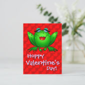 Hoppy Valentines Day Coeurs rouges Lady Frog Carte (Debout devant)