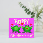 Hoppy Valentines Day Happy Cartoon Frogs Carte pos (Debout devant)