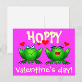 Hoppy Valentines Day Happy Cartoon Frogs Carte pos (Devant / Derrière)