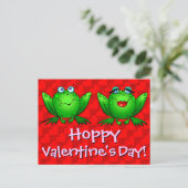Hoppy Valentines Day Red Hearts Frogs Carte postal (Debout devant)