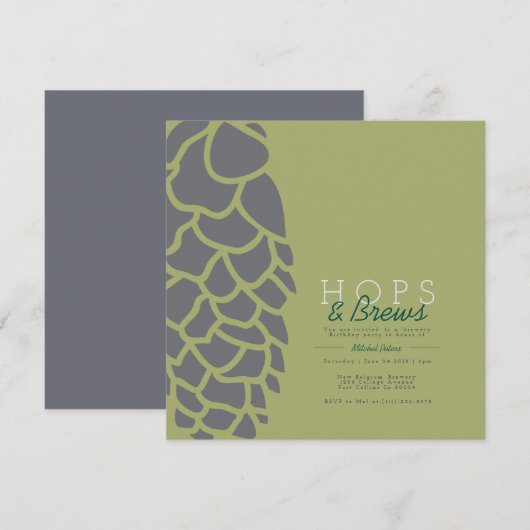 Hops & Brews | Invitation de la Brasserie (Devant / Derrière)