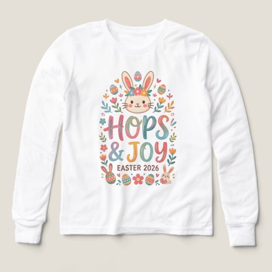 Hops & Joy Easter Shirt for Kids (Voorkant)