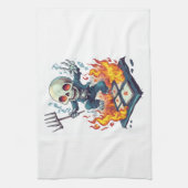 Hopscotch from Hell � Funny Demon Skull Theedoek (Verticaal)