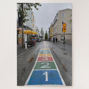 Hopscotch in het centrum van Reykjavik, IJsland Legpuzzel