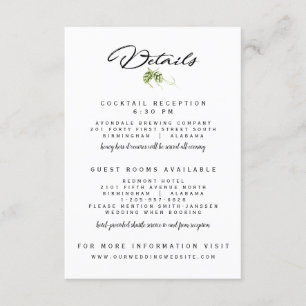 Hopvine Wedding Invitation Receptie Details Kaart