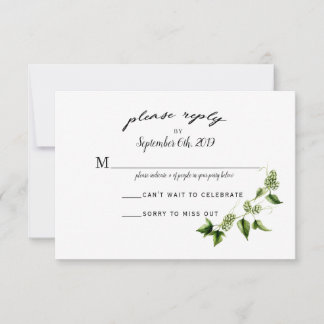 Hopvine Wedding Invitation RSVP Card Kaartje