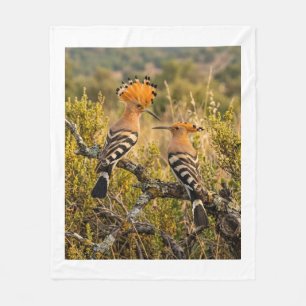 Hopvogels in natuur landschap wild fleece B Deken