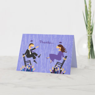 Hora Chair Dance B'nai B'not Folded Thank You Card Bedankkaart