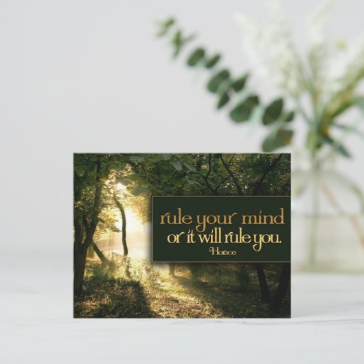 Horace Inspirerend Quote "Regel je geest" Briefkaart (Staand voorkant)