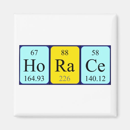 Horace periodiek table name magnet magneet (Voorkant)