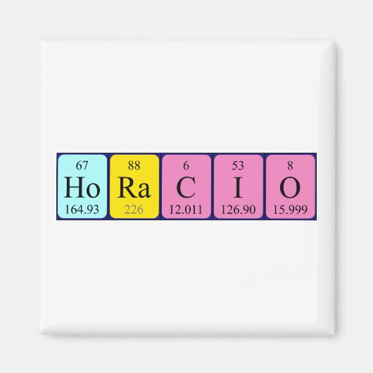 Horacio periodieke handelsnaam magnet magneet (Voorkant)