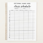 Horaire de classe pour le semestre - noir et blanc (Devant)