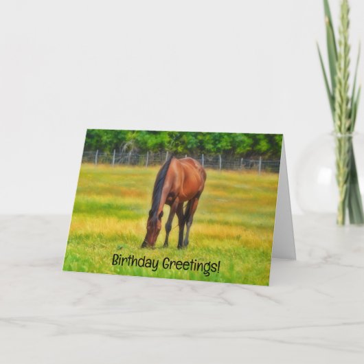 Horaire Munching sur Pasture Grass Carte d'anniver (Devant)