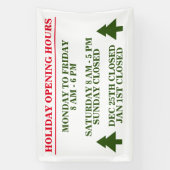 Horaires d'ouverture des fêtes panneau de bannière (Verticale)