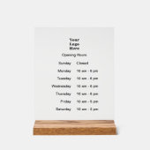 Horaires d'ouverture Heures d'ouverture et Logo (Recto)